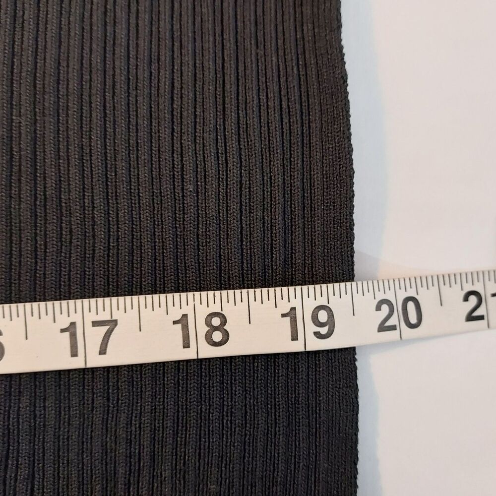 Ivanka Trump Solid Black Ribbed Textured Shirt Top size XL Minimalist Stretch - Picture 13 of 13